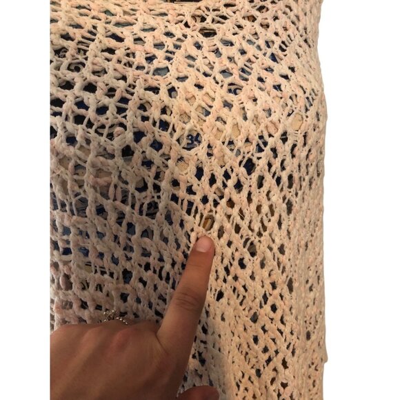 J Jill Women's Blush Pink White Layering 3/4 Sleeve Beach Wear Sweater Sz M - Picture 3 of 16